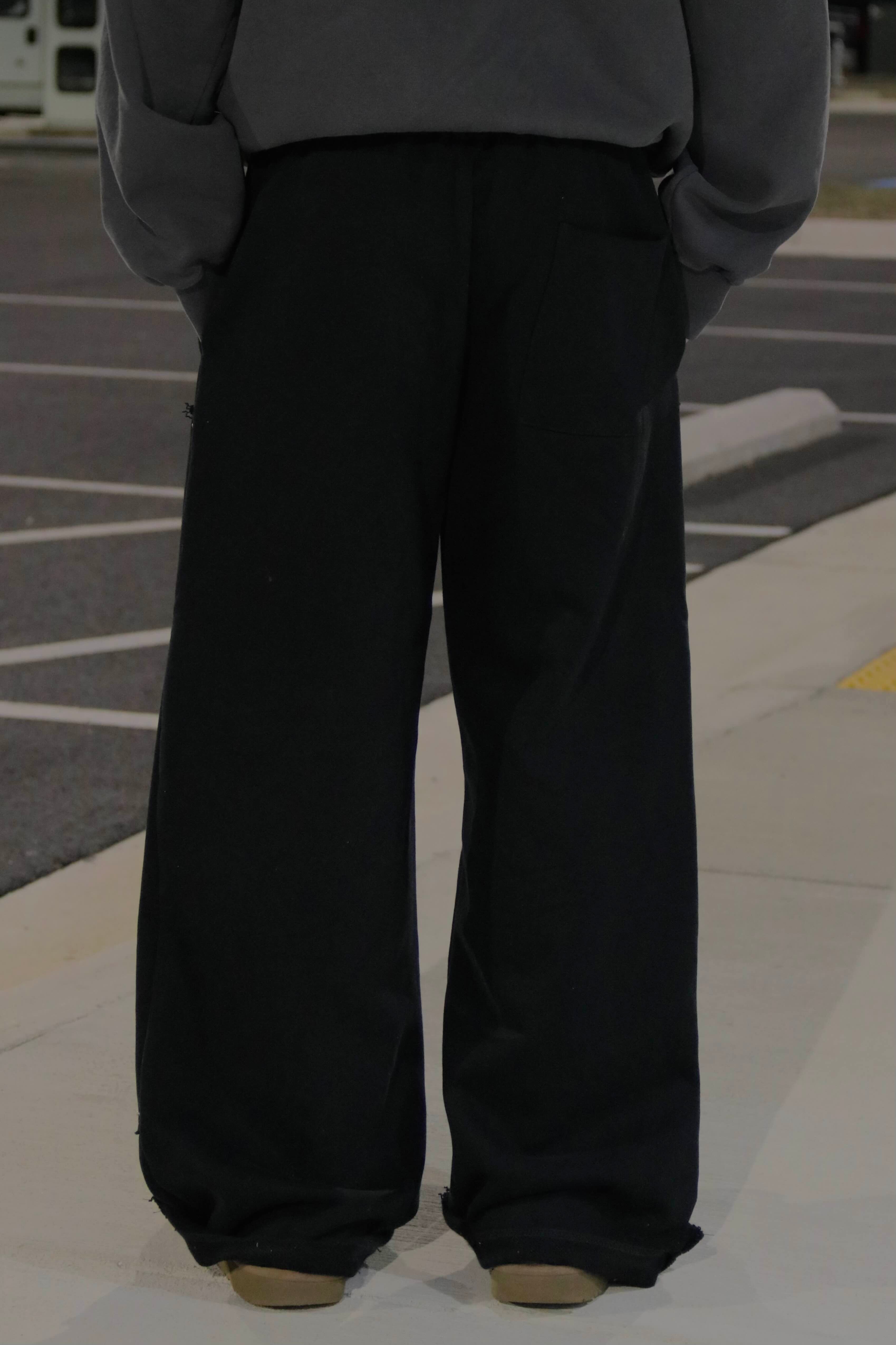 BLACK DOUBLE KNEE SWEATS